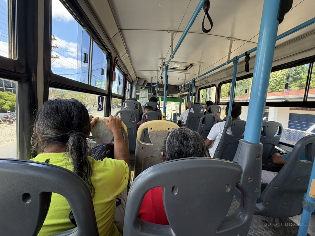 Inside the bus traveling to Tamarindo