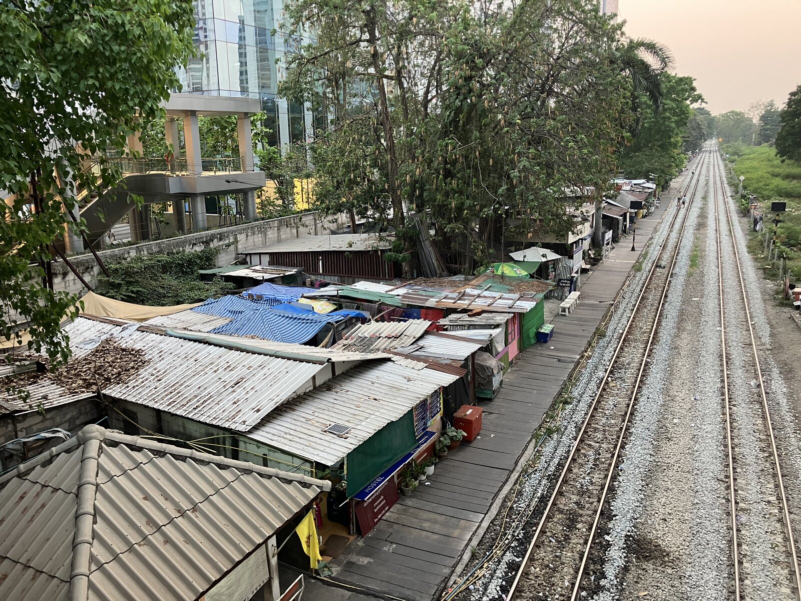Houses near the railway tracks